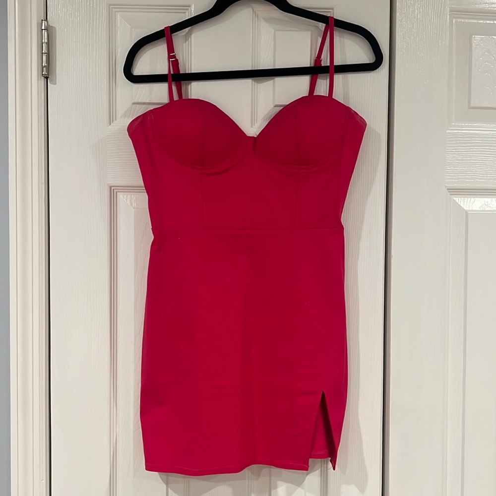 Brand new pink Superdown mini dress with cups